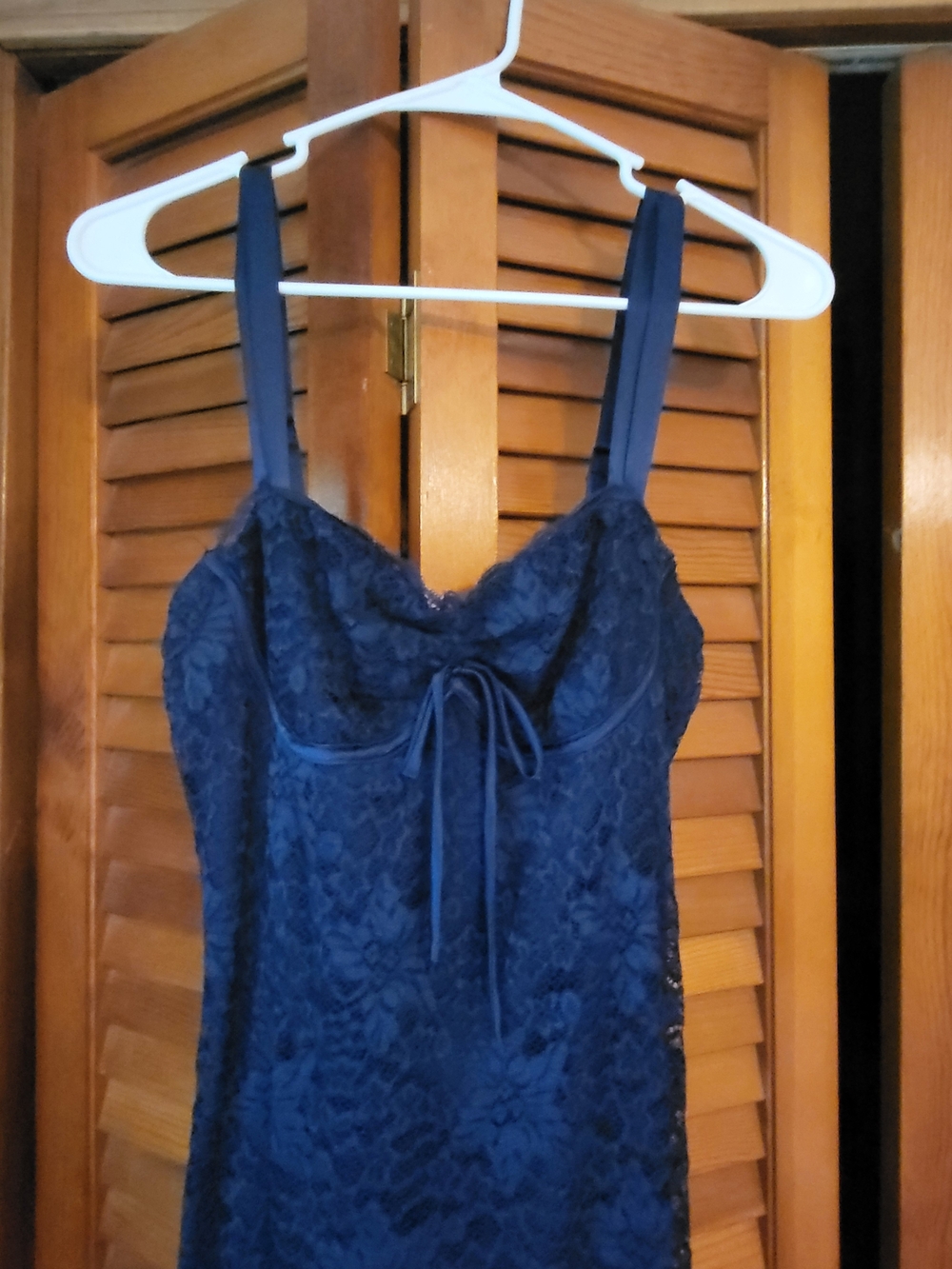 Navy Blue Lacy Slip Dress